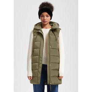 QS - Bodywarmer - Kaki - Lange Pasvorm - Warm Gevoerd