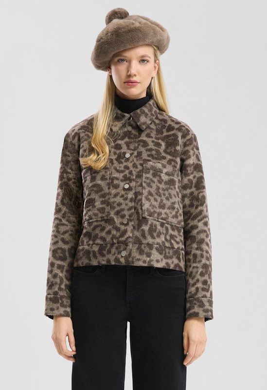 QS - Tussenjas - Cappuccino - Dierenprint