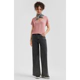 QS - Shirt - Rosa - V-hals - Kwartmouw - Effen