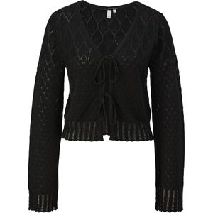 QS - Gebreid Vest - Zwart - V-hals - Lange Mouw - Normale Pasvorm