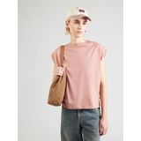 QS - Shirt - Oudroze - Jersey - Kwartmouw - Normale Pasvorm