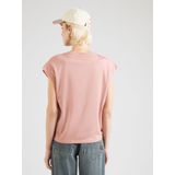 QS - Shirt - Oudroze - Jersey - Kwartmouw - Normale Pasvorm