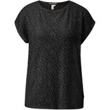 QS - Shirt - Antraciet/Zwart - Raglanmouwen - Ronde Hals - Losse Pasvorm