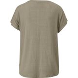 QS - Shirt - Kaki - V-hals - Kwartmouw - Normale Pasvorm