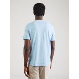 QS - Shirt - Pastelblauw - Kwartmouw - Ronde Hals - Effen