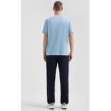 QS - Shirt - Pastelblauw - Kwartmouw - Ronde Hals - Effen