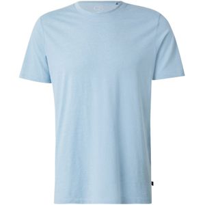 QS - Shirt - Pastelblauw - Kwartmouw - Ronde Hals - Effen