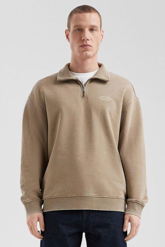 Q/S by s.Oliver - Sweater - Bruin - 100% Katoen - Lange Mouw