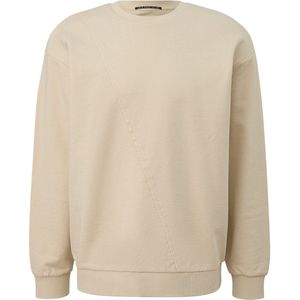 QS - Sweatshirt - Lichtbeige - Effen - Lange Mouw