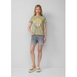 QS - Shirt - Kiwi - Gemengde Kleuren - Kwartmouw - Ronde Hals