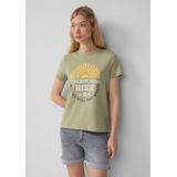 QS - Shirt - Kiwi - Gemengde Kleuren - Kwartmouw - Ronde Hals