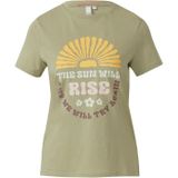 QS - Shirt - Kiwi - Gemengde Kleuren - Kwartmouw - Ronde Hals