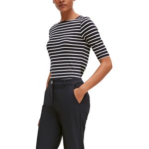 Comma Gestreepte Top Donkerblauw/Wit