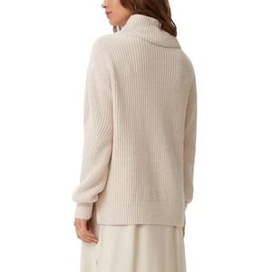 Comma Casual Identity - Gebreide Pullover - Effen - Katoenmix met Viscose - Opstaande Kraag