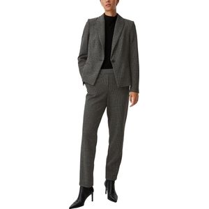 Comma Getailleerde Blazer met Pied-de-poule Antraciet