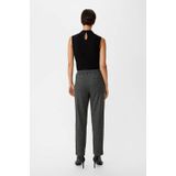 Comma Straight Fit Pantalon met Pied-de-poule Zwart/Grijs