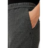 Comma Straight Fit Pantalon met Pied-de-poule Zwart/Grijs