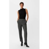 Comma Straight Fit Pantalon met Pied-de-poule Zwart/Grijs