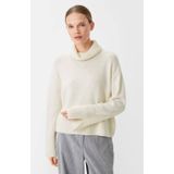 Comma Fijngebreide Trui met Wol Ecru