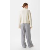 Comma Fijngebreide Trui met Wol Ecru