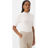 Coltrui - Ecru - Met Turtleneck - Staande Kraag - Halve Mouwen