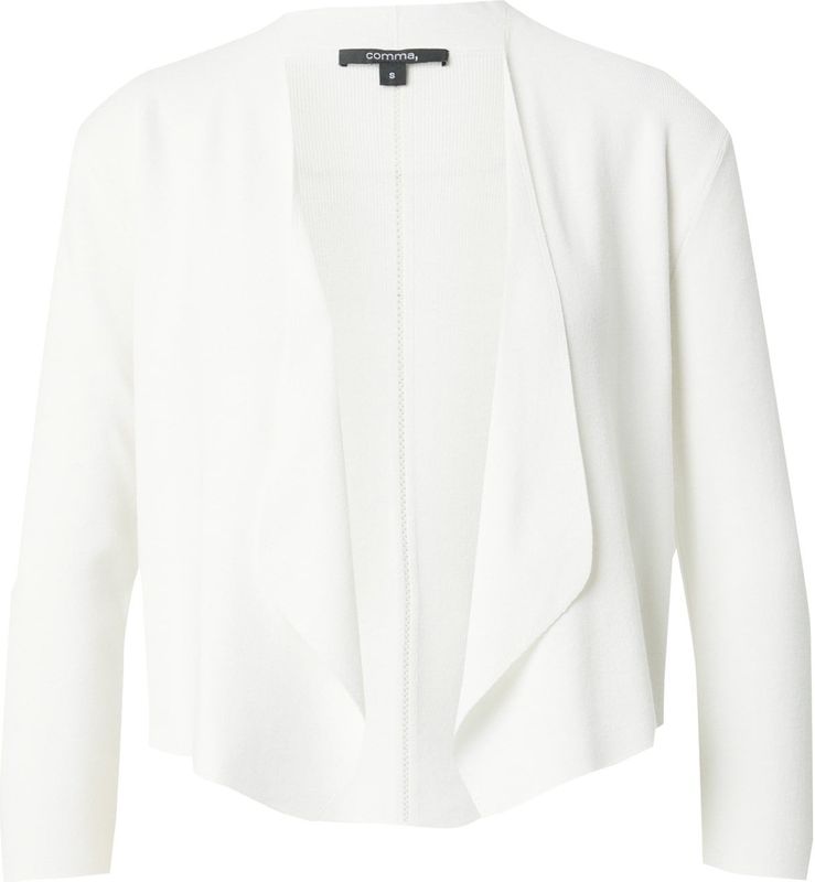 comma - Fijngebreid Vest - Ecru - Dames