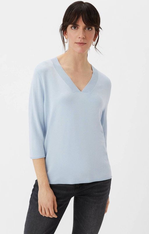 Gebreide Trui - Effen - Viscose - Driekwart Mouw