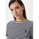 Comma Casual Identity Gestreept T-shirt Zwart.wit