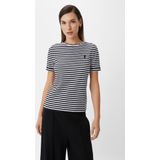 Comma Casual Identity Gestreept T-shirt Zwart.wit