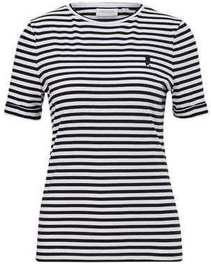 Comma Casual Identity Gestreept T-shirt Zwart.wit