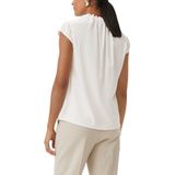 Blouse - Effen - Satijn - Normale Pasvorm - Kwartmouw