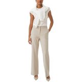 Blouse - Effen - Satijn - Normale Pasvorm - Kwartmouw