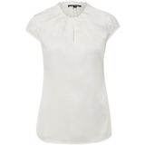 Blouse - Effen - Satijn - Normale Pasvorm - Kwartmouw