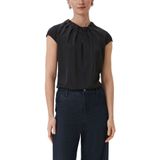 Comma Blousetop met Plooien Zwart