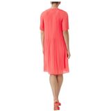 COMMA - Jurk - Koraal - Gevoerde Zoom - Ronde Hals - Knielengte - Normale Pasvorm