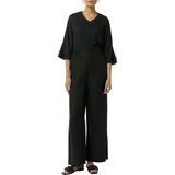 COMMA - Broek - Zwart - Wide Leg - Mid Waist - Gevoerde Zoom