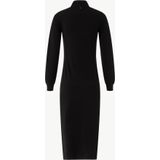 comma - A-lijn Jurk - Zwart - Lange Mouwen - Polyamidemix