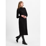 comma - A-lijn Jurk - Zwart - Lange Mouwen - Polyamidemix