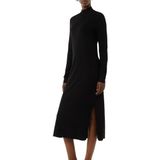 comma - A-lijn Jurk - Zwart - Lange Mouwen - Polyamidemix