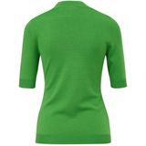 Gebreide Trui - Effen - Knitwear - Opstaande Kraag - Halve Mouw