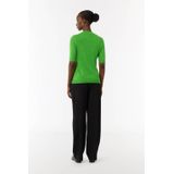 Gebreide Trui - Effen - Knitwear - Opstaande Kraag - Halve Mouw