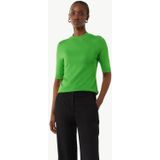 Gebreide Trui - Effen - Knitwear - Opstaande Kraag - Halve Mouw