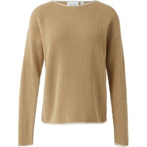 comma casual identity - Trui - Sand - Effen - Lange Mouw