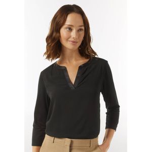 Comma - Shirt - Zwart - Lange Mouwen - 3/4 Mouwen