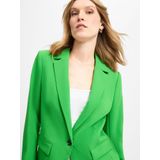 Blazer - Effen - Gedeeltelijk Gevoerd - Slanke Pasvorm - Lange Mouw