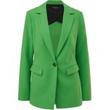 Blazer - Effen - Gedeeltelijk Gevoerd - Slanke Pasvorm - Lange Mouw