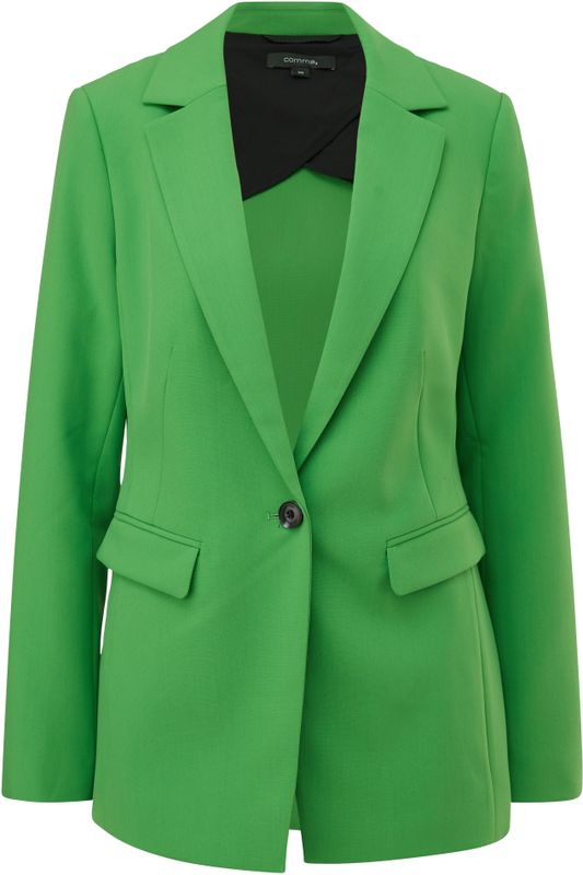 Blazer - Effen - Gedeeltelijk Gevoerd - Slanke Pasvorm - Lange Mouw