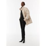 Gewatteerde Jas - Effen - Warm Gevoerd - Losse Pasvorm - Normale Lengte