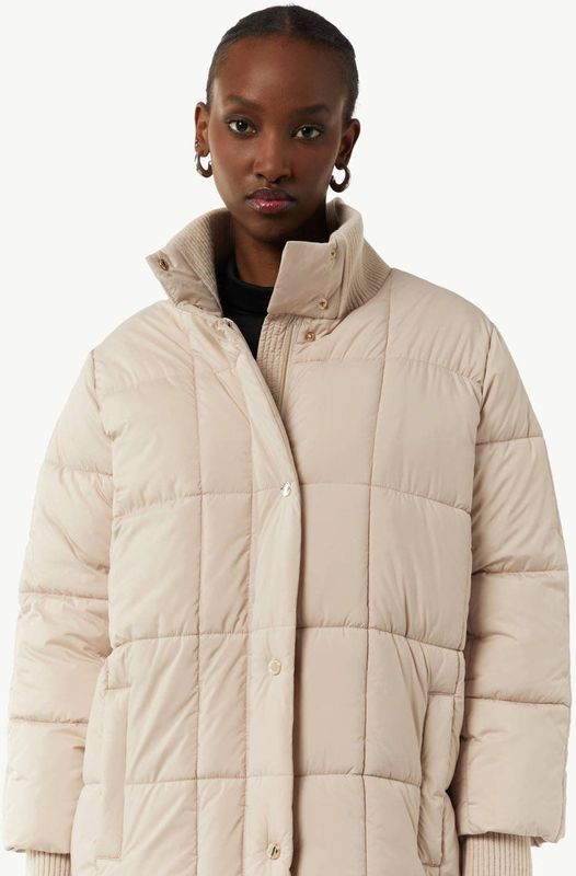 Gewatteerde Jas - Effen - Warm Gevoerd - Losse Pasvorm - Normale Lengte