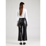 COMMA - Broek - Zwart - Imitatieleder - Flared, High Waist, 7/8 Lengte